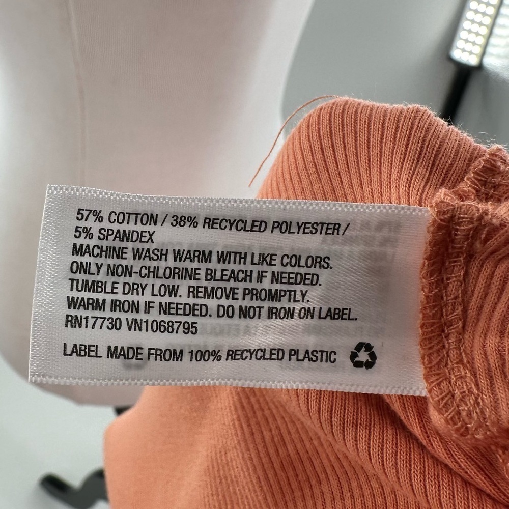 A new day womens dress size XL orange sherbet ribbed knit scrunched maxi - Picture 11 of 13